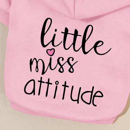 Cat Hoodies for Cats Puppy Pet Clothes Cat Apparel Little Miss Attitude Print Dog Hoodie for Small Medium Dogs Outfits for Kittens(Pink,M)
