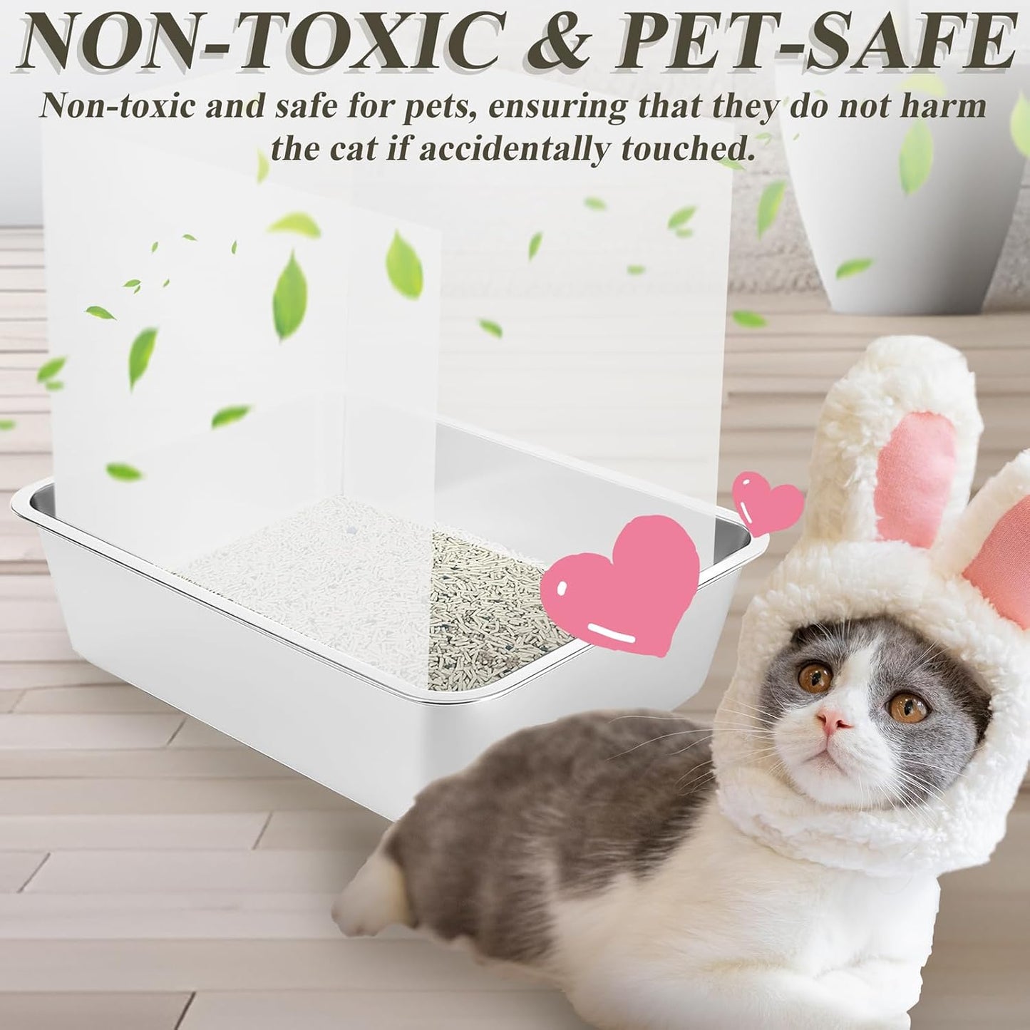 4 Pack Cat Litter Box Pee Shields Transparent Shield Box Splash Guard Urine Splash Guard for Easy Cleaning for Open Top Litter Pan, 14.5×11.5 Inch, Litter Box Not Included