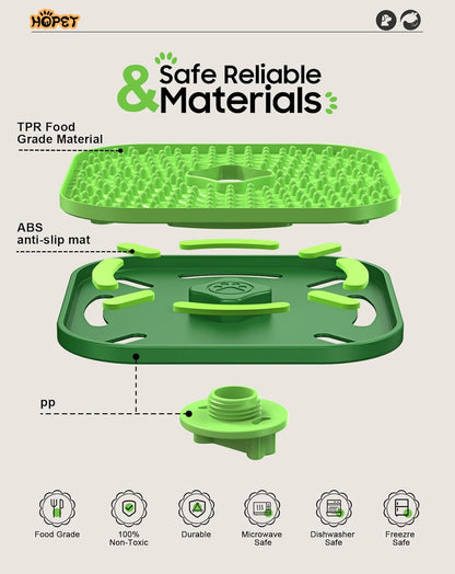 HOPET Licking Mat for Dogs Crate, Interactive Large 7.1" Size Lick Mats for Boredom Relief & Anxiety Reduction, Soft & Safe Peanut Butter Lick Pad for Training(Square-Shaped)