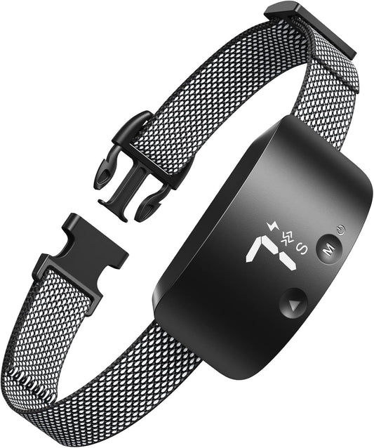 NBJU Bark Collar for Dogs,Rechargeable Anti Barking Training Collar with 7 Adjustable Sensitivity and Intensity Beep Vibration for Small Medium Large Dogs (Black)