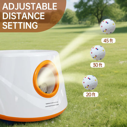 Automatic Ball Launcher for Dogs with 6pcs 2.3 Inch Etpu Tennis Balls,Thrower Distance 20-45ft,interacive Dog Toys for Indoor/Outdoor for Small Or Medium Dogs