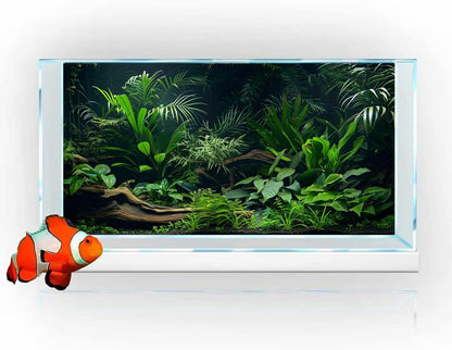 Aquarium Background, Aquatic Plant River Bed & Lake Tropical Undersea Tree Branch Fish Tank Background, 6 EVA Double-Sided Tapes 36x18 inches/90x45
