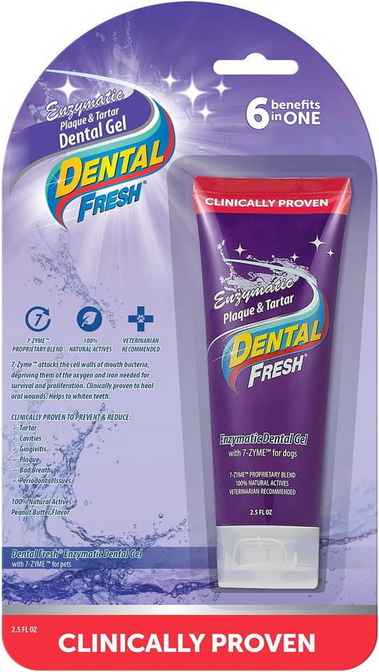 Dental Fresh Enzymatic Gel for Dogs, Dog Toothpaste – Dog Essentials for Dog Teeth Cleaning