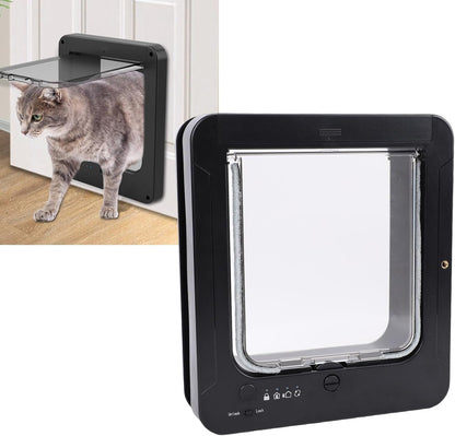 Smart Cat Door for Interior & Exterior, Smart Automatic Sensor Cat Flap Pet Door Collar Activated Kitten Entry with Remote Control