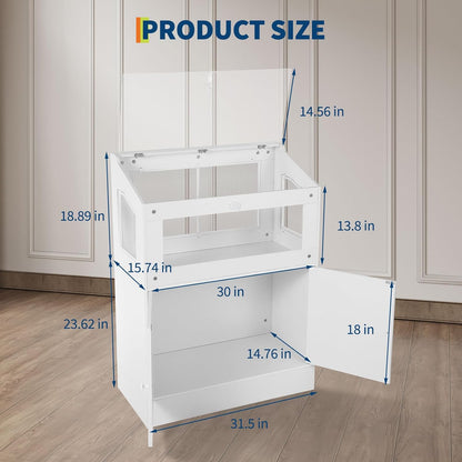 Small Animal Habitat with Storage Cabinet, Easy-View Acrylic Panel Enclosure for Hamsters, Guinea Pigs and Hedgehogs, Durable Small Pet Cage with Easy Assembly Design