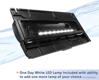 Aqueon LED Deluxe Fish Tank Aquarium Full Hood with LED Light, Black, 20 Inch