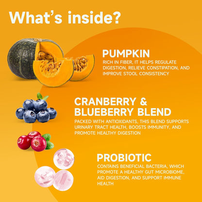 Pumpkin for Dogs - Pumpkin Powder for Dogs 8.11OZ, Digestion, Gut Health, Constipation Diarrhea Relief - Probiotics, Cranberry, Blueberry, Enzymes, Fiber Supplement Dog, to Make Pumpkins Puree for Dog