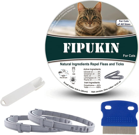 Flea and Tick Collar for Cats | 8-Month Waterproof Protection, Adjustable & Safe with Natural Oils | Charity Donation per Purchase