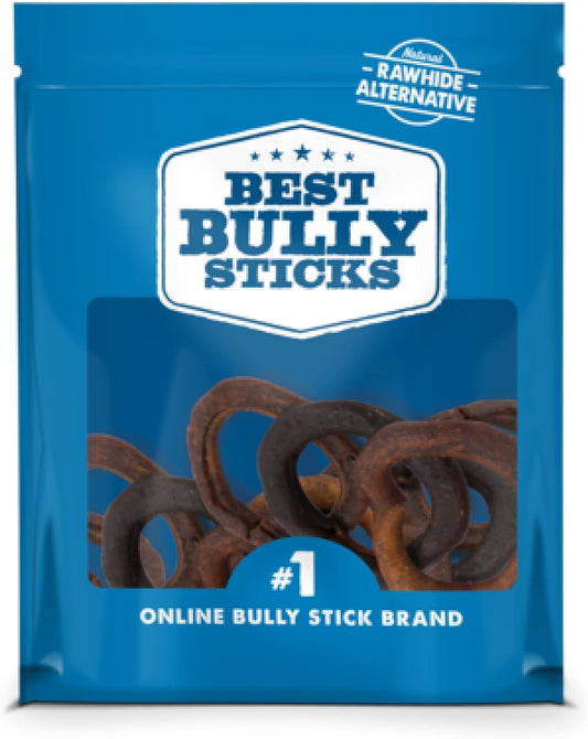Best Bully Sticks Puppy Teething Rings - Single Ingredient Natural Collagen Puppy Chews for Teething - Bones for Small Dogs - Enrichment, Mental Stimulation, 10 Count