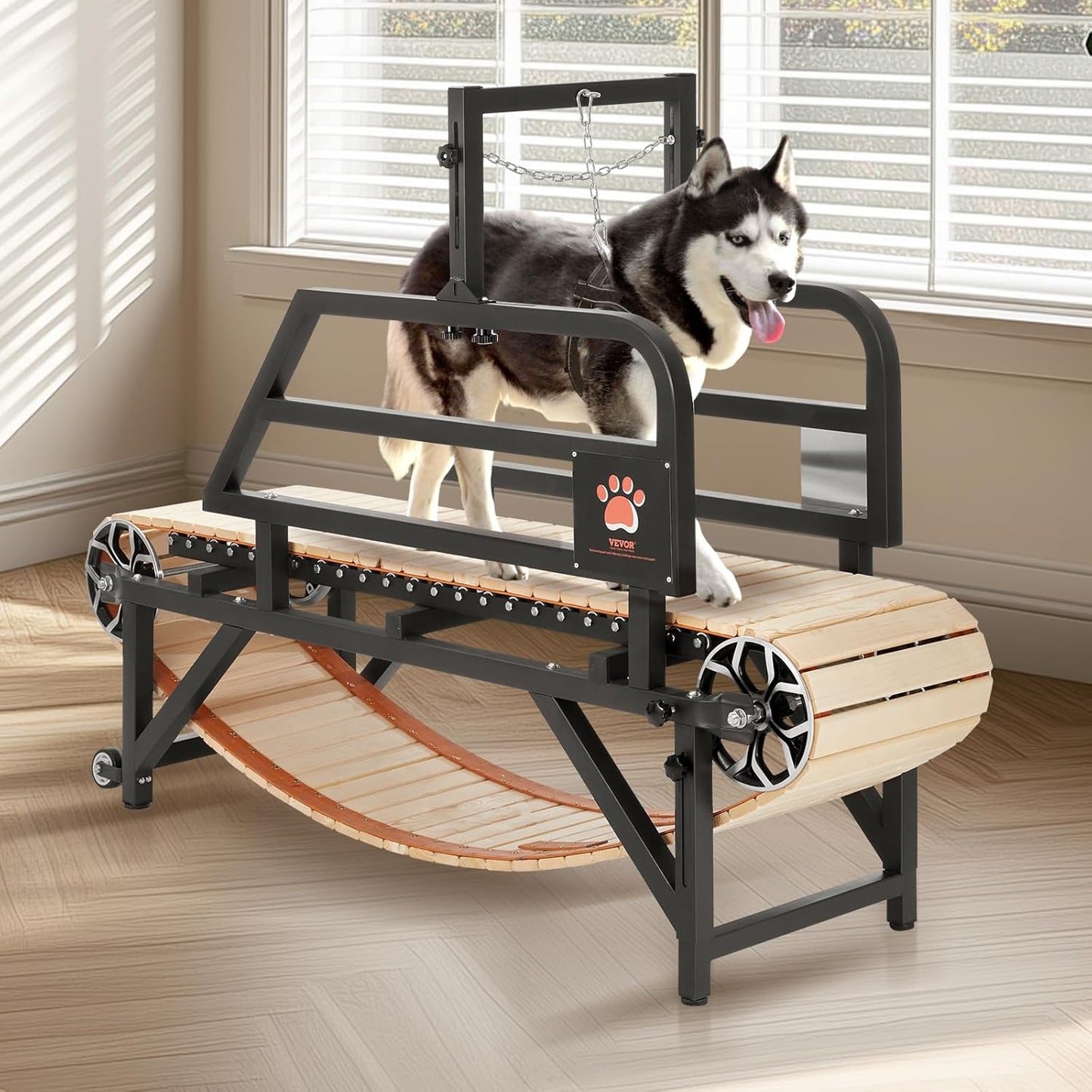 VEVOR Dog Treadmill for Large/Medium Dogs with Brake, Slatmill with 3 Adjustable Ramps, Doggy Pacer to Unleash Joy, Keep Active & Fit, Supports Up to 330 lbs