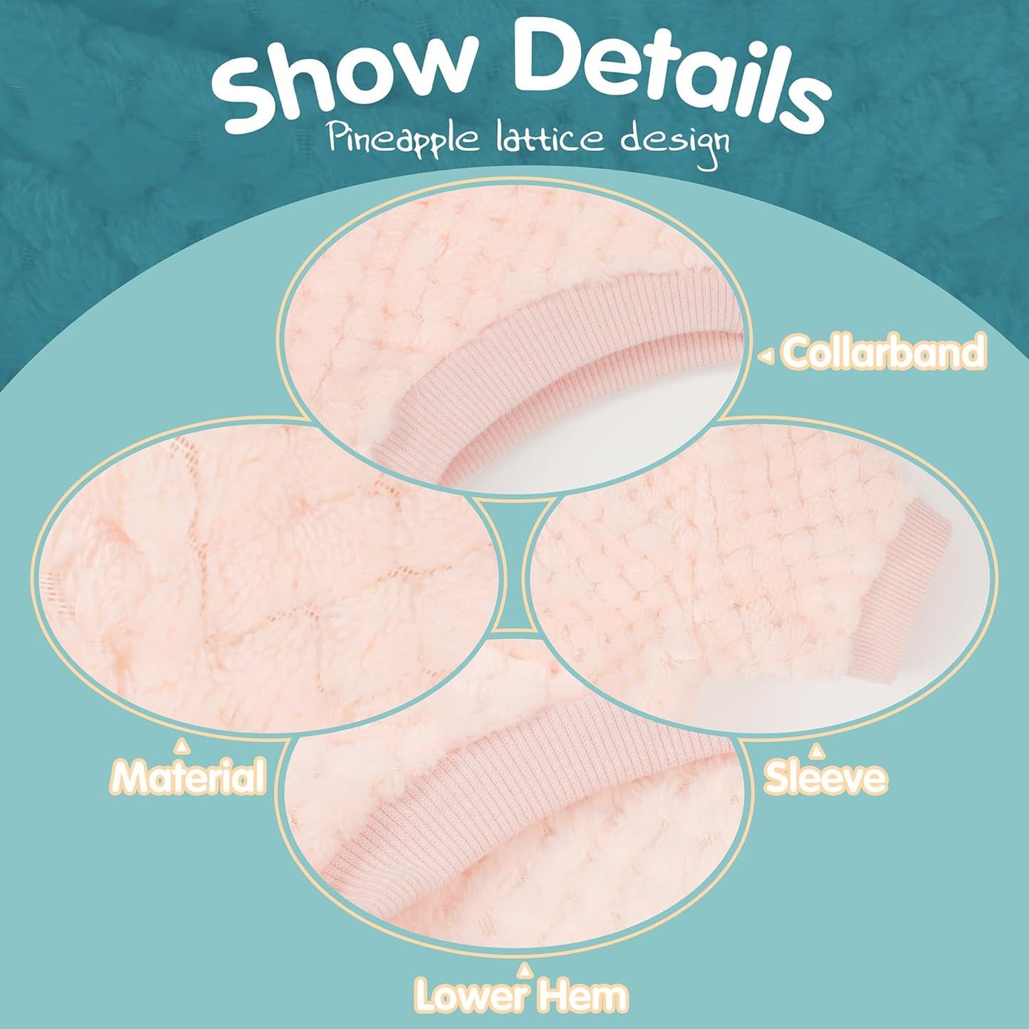 Fuzzy Pineapple Grid Dog Sweater - Ultra Soft & Warm Winter Pet Apparel, Fluffy Textured Knit for Small, Medium Dogs and Cats, Cozy Pullover Dog Coat for Cold Weather.Pink S