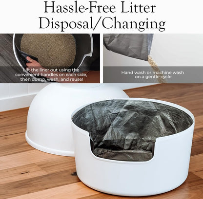 Reusable Litter Box Liners by Bundle & Bliss, 3-Pack - Easy to Clean, Non-Slip Litter Liners For Secret Litter Box - Durable Design, Waterproof, Scoop & Scratch-Resistant, Leak Proof, Machine-Washable