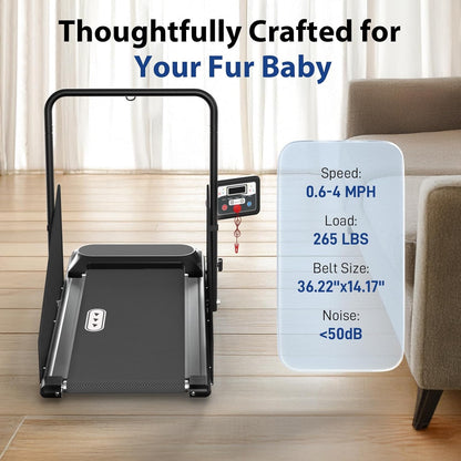 CIIHI Dog Treadmill for Medium Small Dogs - 265lbs Weight Capacity Pet Running Machine with 360° Rotatable Display - 2 in 1 Treadmill for Pet Fitness with Move Wheels and Remote Control