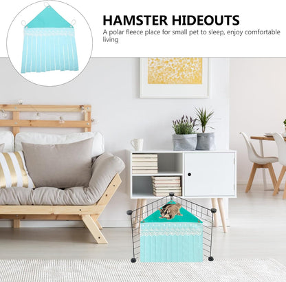 Kisangel Hamster Huts and Guinea Pig Hideout Hammock Polar Fleece, Small Animal Nest for Cage Corner, Mint Green Concealed Pet Shelter for Hamsters and