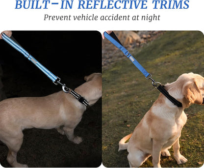 VIVAGLORY Dog Fleece Coat + Short Dog Leash, Easy to Take on and Off, Padded Neoprene & Heavy Duty