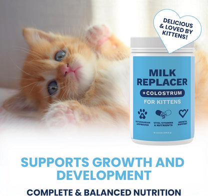 Under the Weather Kitten Milk Replacer Powder + Colostrum | Kitten Milk Replacement Formula | Nutrient-Rich Formula with Colostrum for Immune & Digestive Support – 12 oz