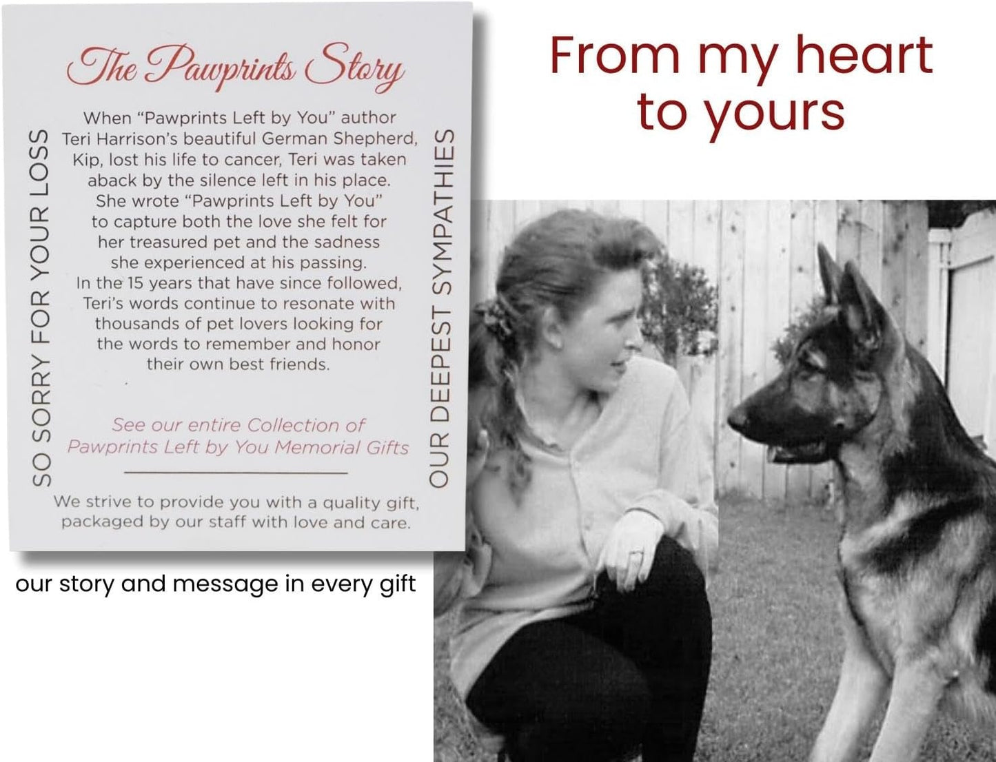 Pet Memorial Wind Chime - 18" Metal Casted Pawprint Wind Chime - A Beautiful Remembrance Gift for a Grieving Pet Owner - Includes Pawprints Left by You Poem Card