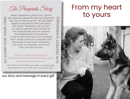 Pet Memorial Wind Chime - 18" Metal Casted Pawprint Wind Chime - A Beautiful Remembrance Gift for a Grieving Pet Owner - Includes Pawprints Left by You Poem Card