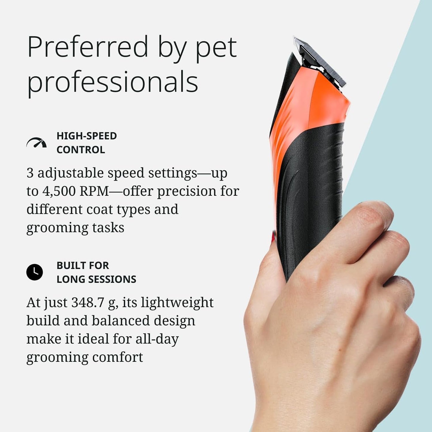 Wahl Pro Animal KM Velocity Corded Clipper - Dog, Cat & Horse Clippers - Premium Pet Grooming Essentials - with Detachable Blades - No-Slip Grip