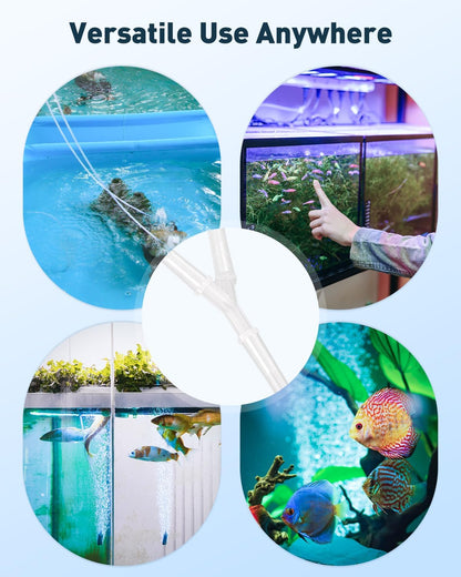 Pawfly 8 Pcs Aquarium Airline Tubing Connectors, 3/16" Airline Y Connector Splitter for Air Pump Tubing, 3 Way Hose Connectors, Plastic Barbed Hose Fittings for Fish Tank