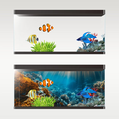 Aquarium Background, Ocean Fish Tank Background, Terrarium Background Cloth 27.6 x 11.8 inches