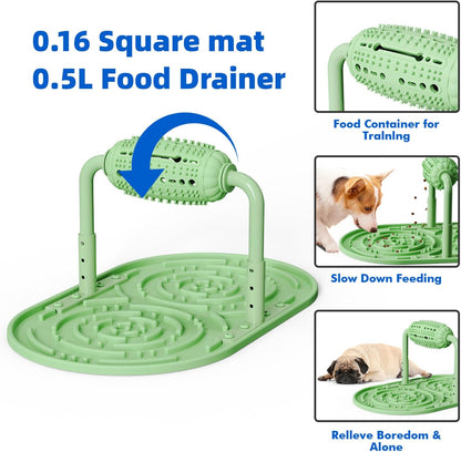Dog Puzzle Feeder, Silicone Slow Food Mat, Interactive Dog & Cat Food Puzzle Toy, Adjustable Height, Large Capacity, Relieves Anxiety and Boredom, Enhances IQ Training for Large Dogs Pets