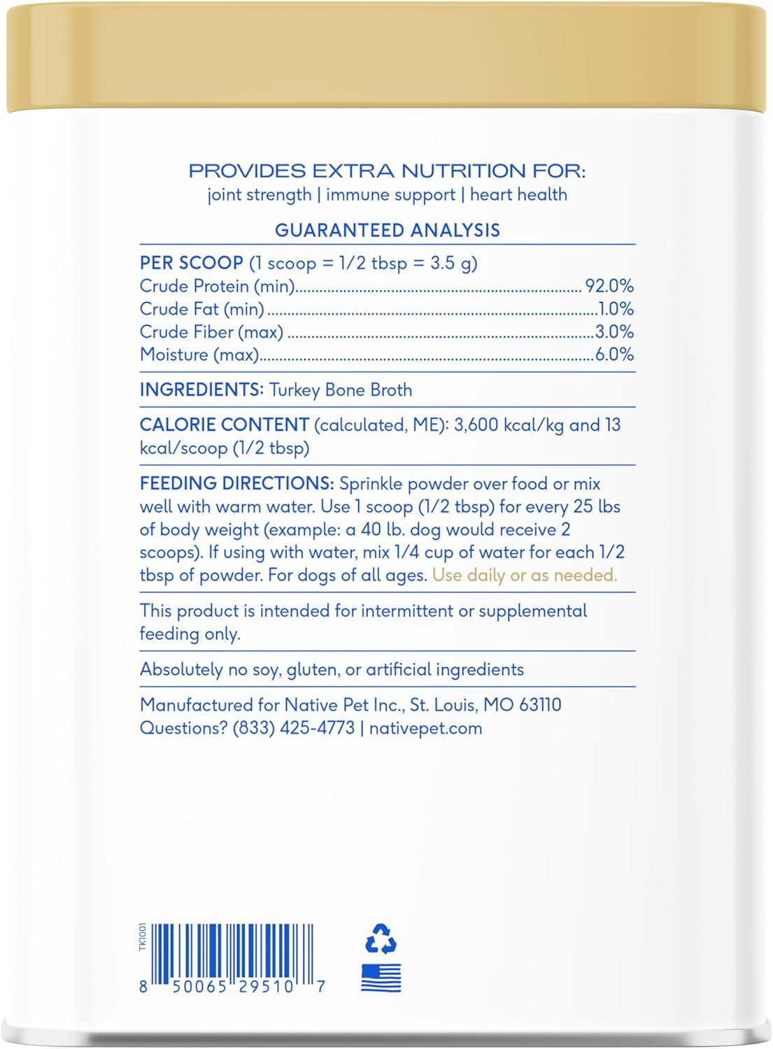 Native Pet Full-Body Wellness Duo: Turkey Bone Broth Powder for Dogs (96 Servings) & Daily Dog Multivitamin (30 Scoops) - Daily 11-in-1 Multivitamin and Pet Gravy Food Topper for Picky Eaters