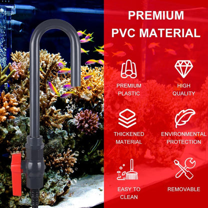 MiOYOOW Aquarium Water Changer, PVC Aquarium Water Filler Hanging Fish Tank Hook Filler with Flow Switch for 1/2“, 5/8”, 3/4” Hose