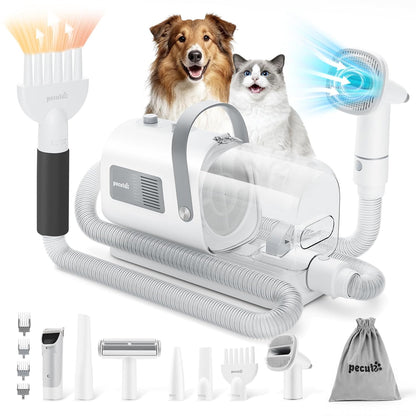Pecute Dog Supplies Bundle:Pet Grooming Brush + Dog Grooming Vacuum & Dryer