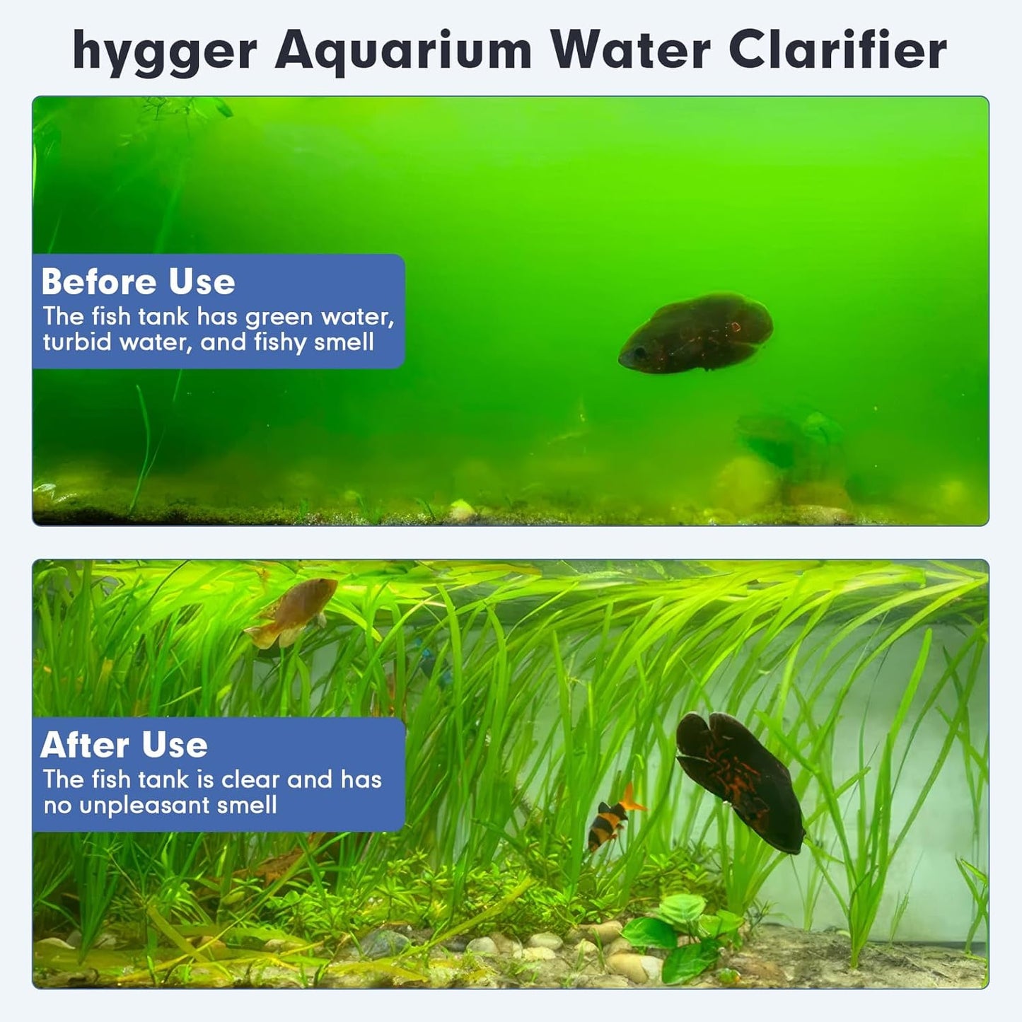 hygger Aquarium U-V Light with Timer, 360° Protective Shield Light for Green Water and Algae Cleaning with 2 PCS Replacement Bulbs for Freshwater Saltwater Tank (5W for 13-40 Gallon)