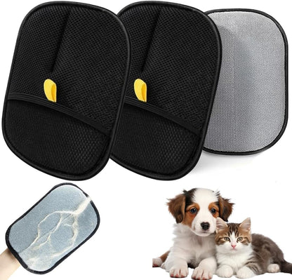 Pet Hair Remover Glove, Reusable Cat Dog Electrostatic Hair Remover Grooming Glove Tool, Double-Sided Static Pet Hair Removal Glove Suitable for Bed Sheets, Sofas