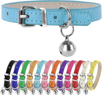 XXS Teacup Dog Collar - Light Blue & Pink, 3/8 inch Width for Small Dogs & Cats