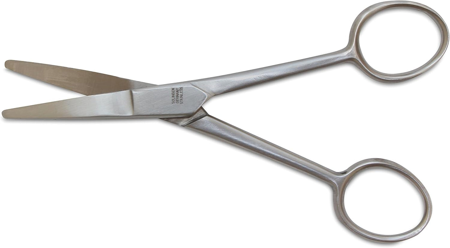 Mars Professional Stainless Steel Curved Scissors Shears, Microserrated, Blunt Points, 5" Length