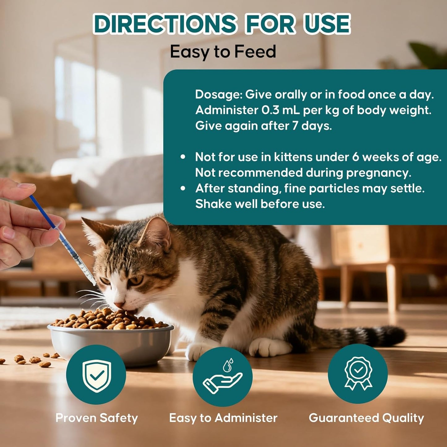 lvermect Liquid for Cats, Dewomax Liquid Formula for Cat | Broad Spectrum Support | Promotes Digestive Comfort & Daily Balance | Gentle & Easy-to-Feed | 100 ml (3.5 oz)