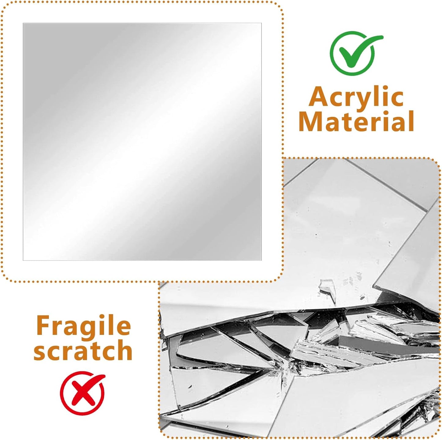 16 PCS Horse Mirror Sticker Soft Safe Non Glass Horse Toys for Horses to Play and Stable Barn Stall Toy Entertainment(6inch*6inch)