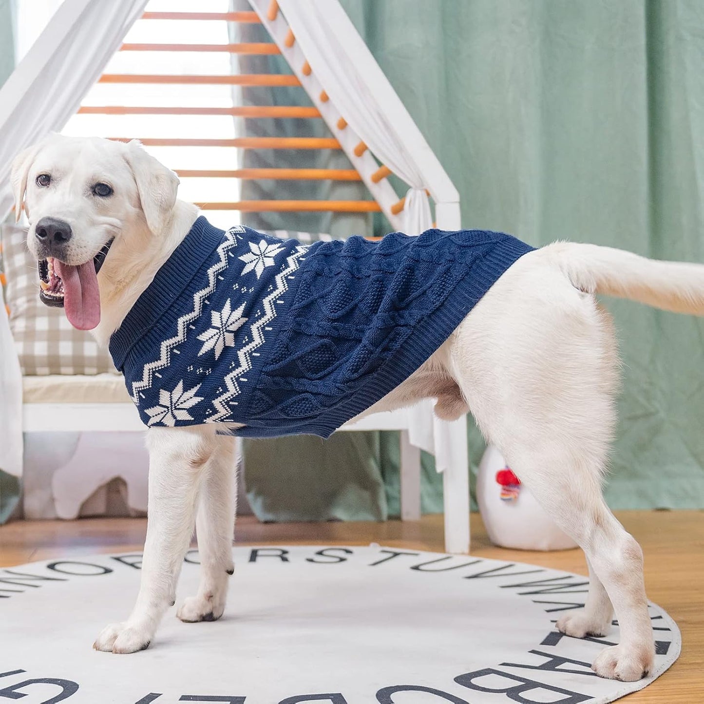Warm Winter Dog Sweater - Cold Weather Pet Clothes for Small Medium Large Dogs Indoor Outdoor, Soft Classic Knit Puppy Apparel