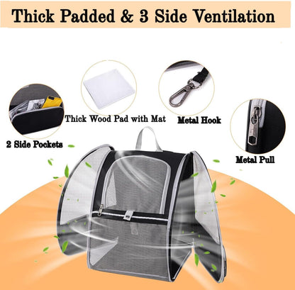 Pet Carrier Travel Cat Backpack Soft Dog Carrier for Small Dogs and Medium Cat, for Puppy Kitten Bunny up to 15lbs, Cat Carrying Backpack Collapsible (Black)
