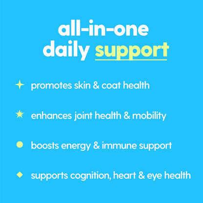 Taily Multivitamin with Liquid Collagen for Dogs and Cats – 12-in-1 Super Daily Formula for Joint, Gut, Allergy, Immune, Skin, Coat, and Urinary Tract Support - Liquid Collagen, Glucosamine for Dogs