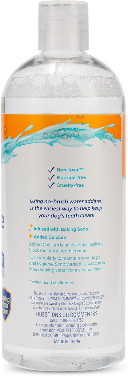Arm & Hammer Complete Care Dental Water Additive for Dogs, Dog Breath Freshener, Dog Mouth Wash or Dental Rinse, Simply Add to Pet Drinking Water for Fresher Breath, 16 FL OZ