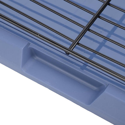 Fdit Dog Toilet Tray with Mesh Rack, Removable PP Plastic Pet Potty for Medium Small Dogs, Anti Slip Training Tray with Iron Frame