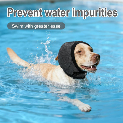 Dog Ear Muffs,no Flap Ear Wraps for Dogs,Dog Ear Covers for Bath,Drying Swim Noise Ear Protection for Dogs for Fireworks Traveling(Grey,L)