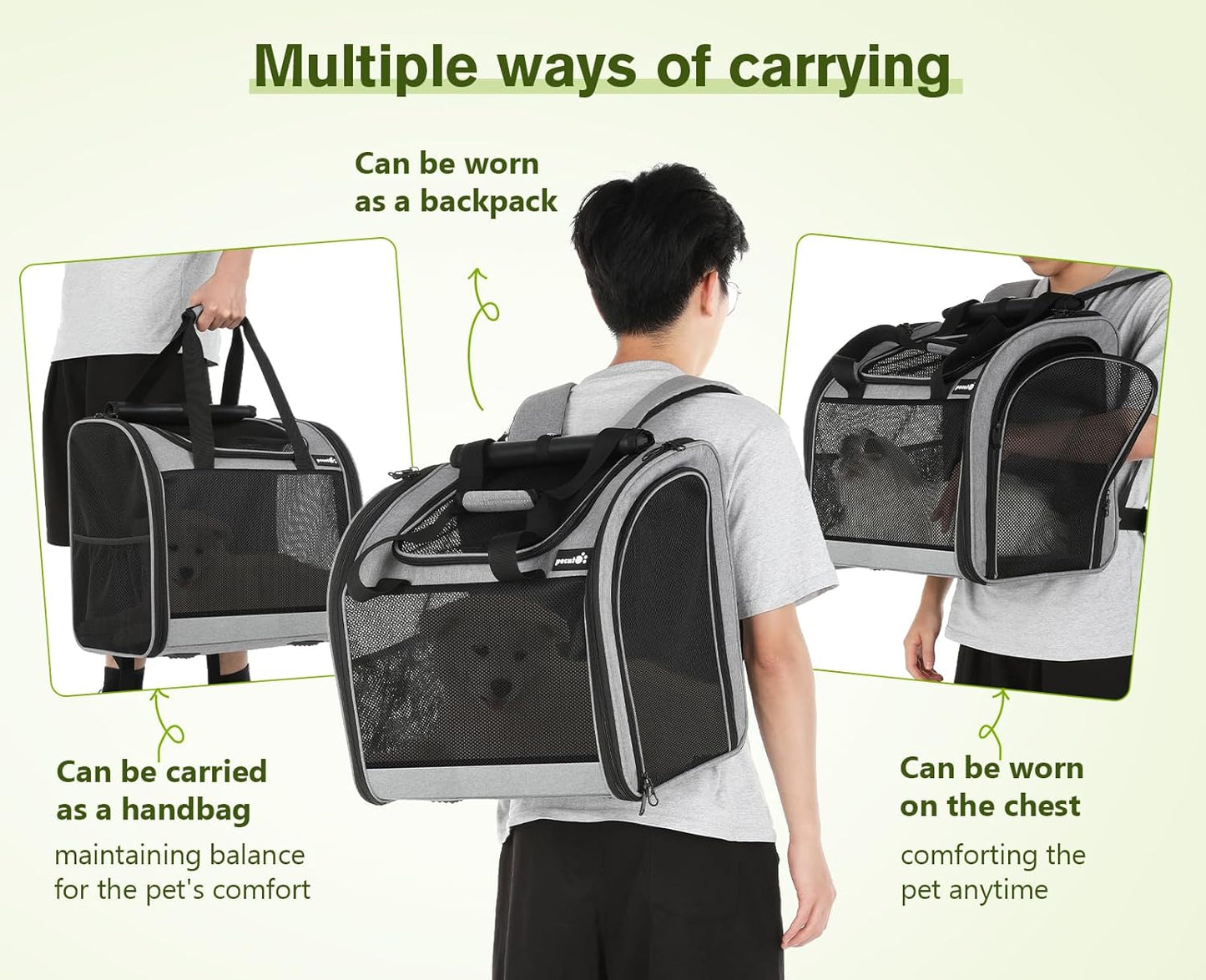 Pecute Cat Backpack Carrier + Cat Carrier for 2 Cats