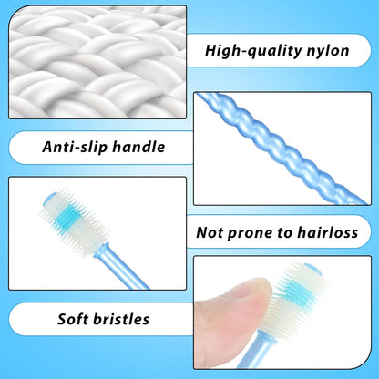 4pcs 360-Degree Pet Toothbrush for Dogs, Cats, and Puppies - Soft Bristle Small Dog Toothbrush in Purple, Pink, Blue, Green