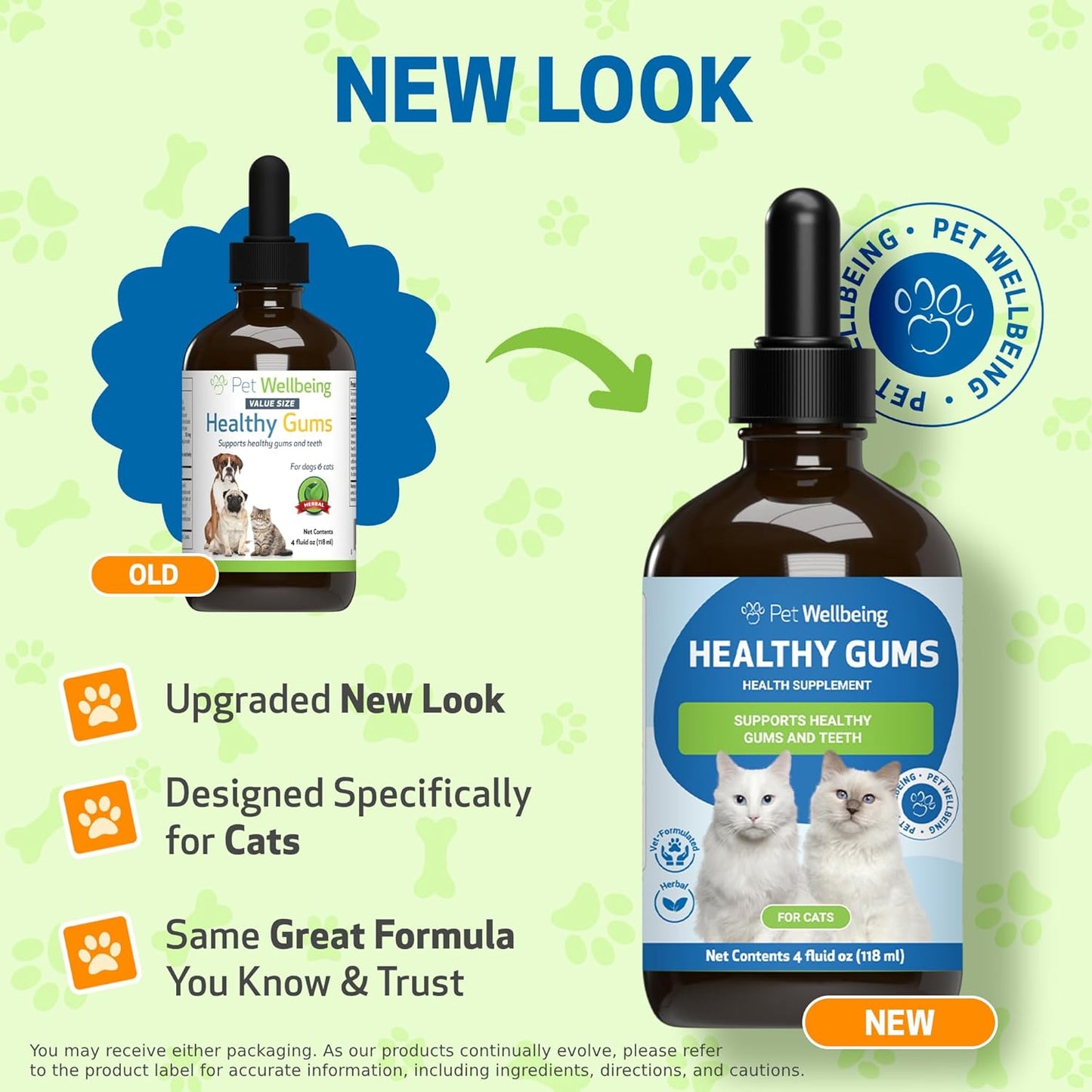 Pet Wellbeing Healthy Gums for Cats - Topical Drops for Oral Care, Dental Health & Fresh Breath - NASC Certified & Vet-Formulated - 4 oz Liquid