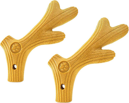 YIKANGHENG Dog Teeth Grinding Toy, 2 Pcs 5.2 Inch High Strength Modified Polymer Pine Wood Health for Interactiving and Teasing Dog (Small)