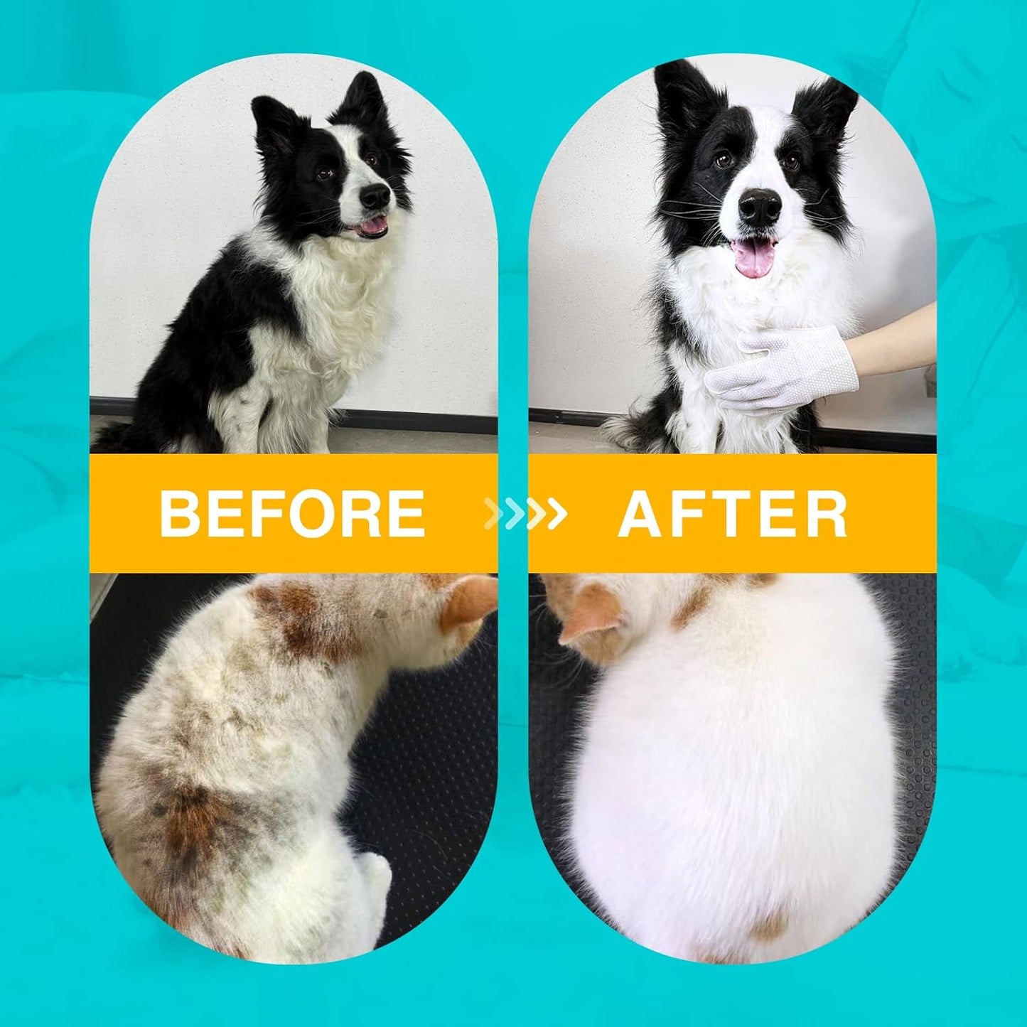 TroisAmis Thick Pet Glove Wipes for Dog & Cat Unscented, Cleaning & Deodorizing Grooming Gloves Wipes, No-Rinse Grooming Wipe for Daily Care and Travel, Ears Face Paws Butt Clean,Hypoallergenic&Gentle