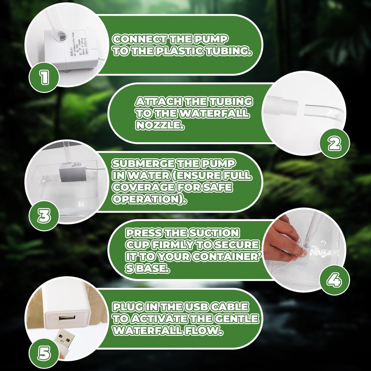 USB-Powered Reptile Shower Kit with Waterfall Fountain & Plush Towel – Bathing Essentials for Bearded Dragons, Frogs & Small Pets