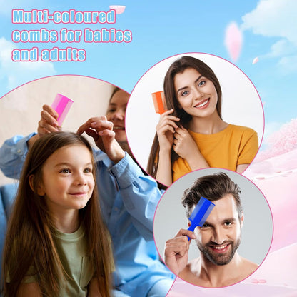 6pcs Double Sided Fine Tooth Lice Comb with Handle, Dandruff and Lice Pet Flea Comb for Newborn Babies Adults Pets Dogs Kitten Cats (Plastic, 6 Colors)