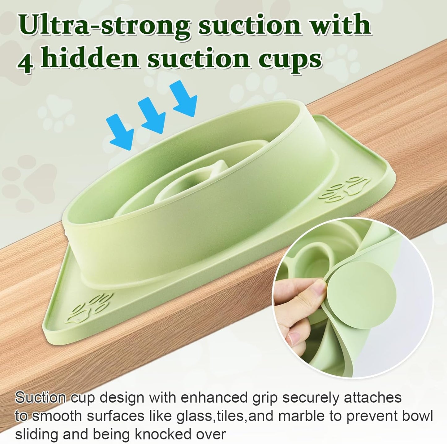 Slow Feeder Dog Bowls,Anti-Choking Silicone Puzzle Dog Food Bowl with Non-Slip Suction Cups,Slow Feeder Promotes Healthy Slow Eating,Ideal for Large Medium Small Dogs & Cats,Dishwasher Microwave Safe