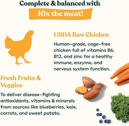 Little Hunter Freeze Dried Chicken Dog Food Fresh & Raw | Organic Fruits & Veggies, Picky Eater-Approved Limited Ingredient | High Protein, Small Batch, Grain Free, 15 oz